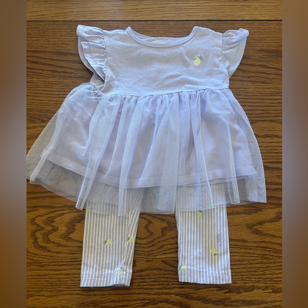 Carter's Light Purple Toddler Tulle top & leggings